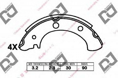 DJ PARTS bs1372 -  Комплект тормозных колодок